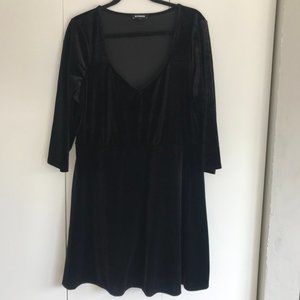 Express Velvet Surplice Fit And Flare Dress